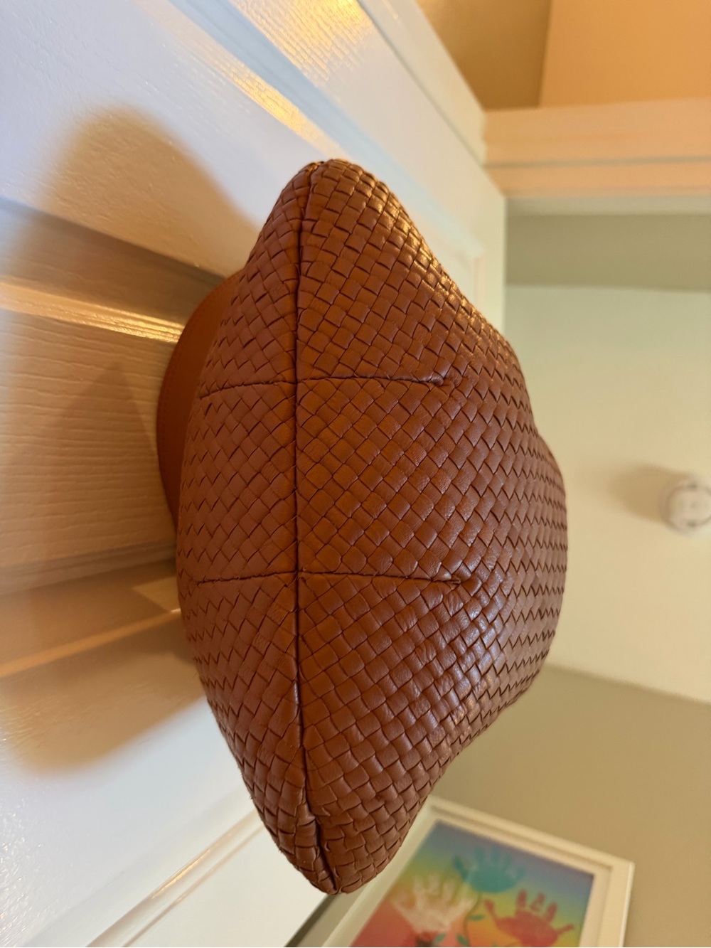 Quince Sloane Handwoven Shoulder Bag in Cognac - Picture 7 of 12